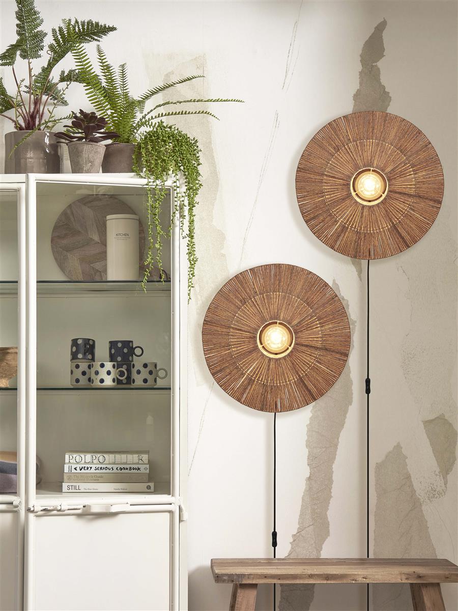 GOOD&MOJO I Wandleuchte I IGUAZU I Farbe: Natur I Schirm: Ø55 x 14