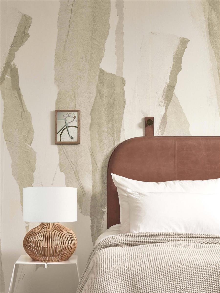 GOOD&MOJO I Tischleuchte I KALAHARI I Farbe: Natur/Weiß I Schirm: Ø32 x 28