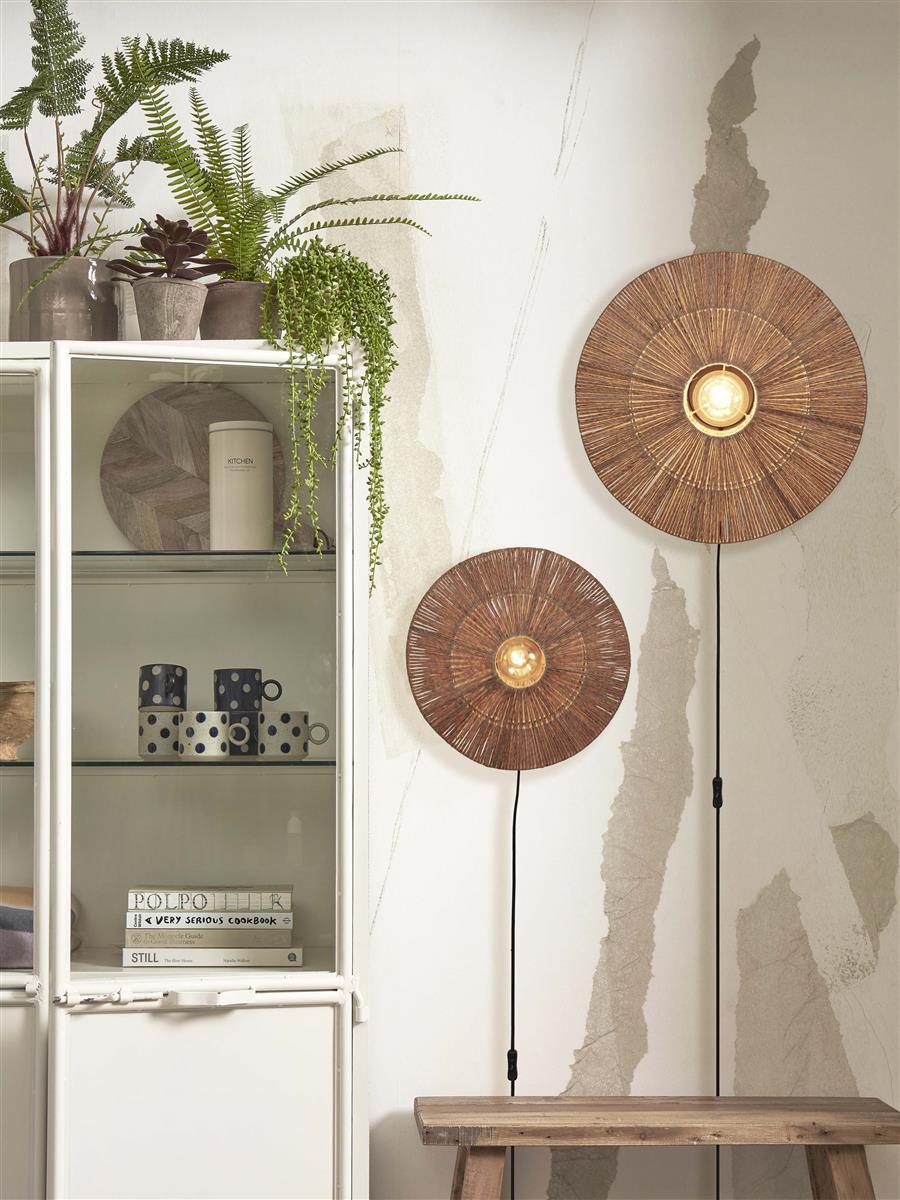 GOOD&MOJO I Wandleuchte I IGUAZU I Farbe: Natur I Schirm: Ø55 x 14