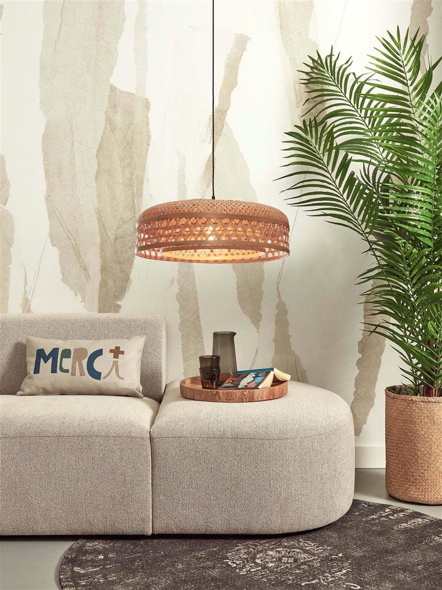 GOOD&MOJO I Hängeleuchte I UBUD I Farbe: Natur I Schirm: Ø60 x 18
