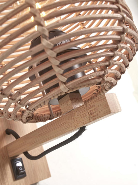 GOOD&MOJO I Wandleuchte I TANAMI I Farbe: Natur I Schirm: Ø18 x 25