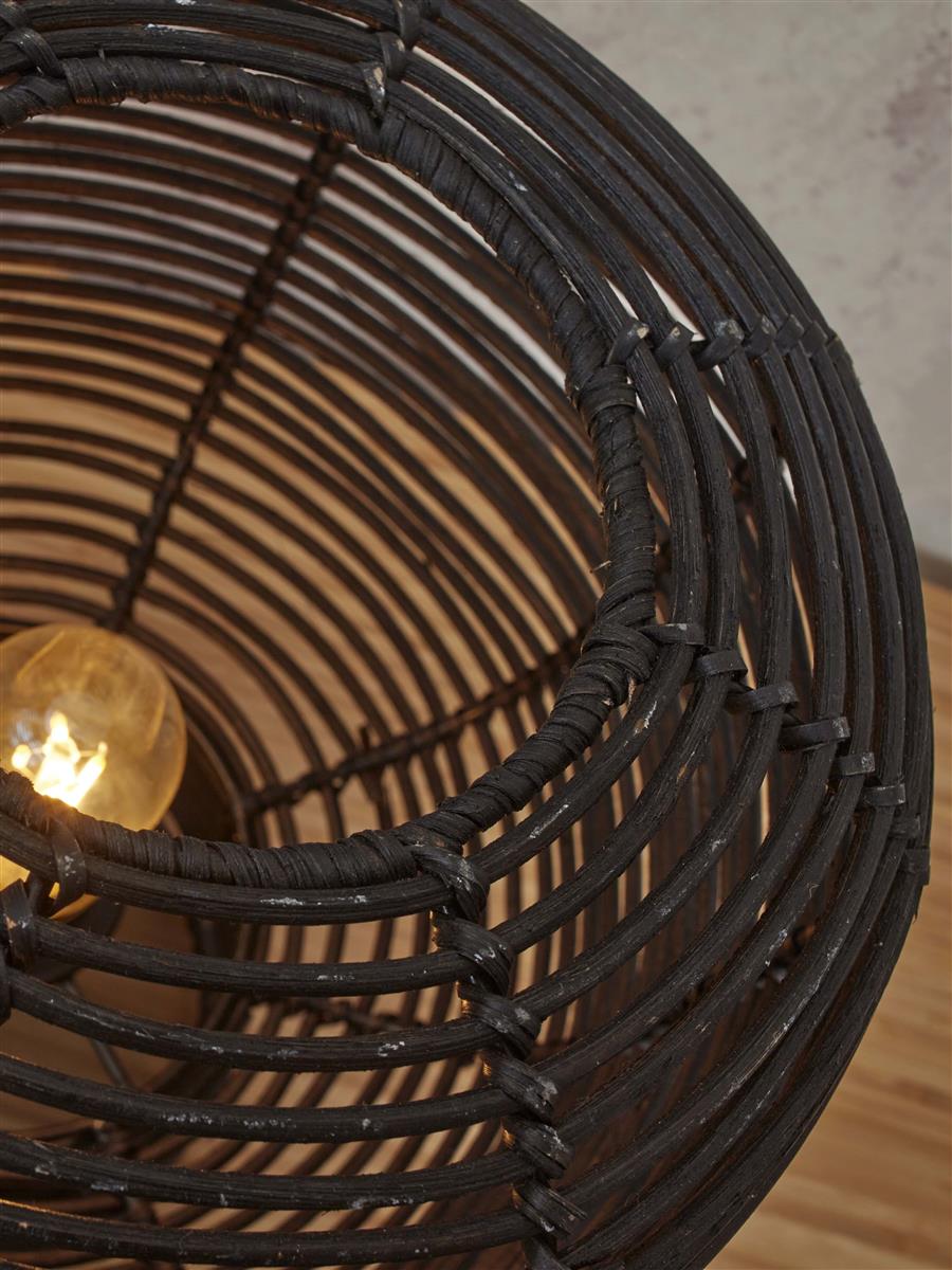 GOOD&MOJO I Tischleuchte I TANAMI I Farbe: Schwarz I Schirm: Ø27 x 30