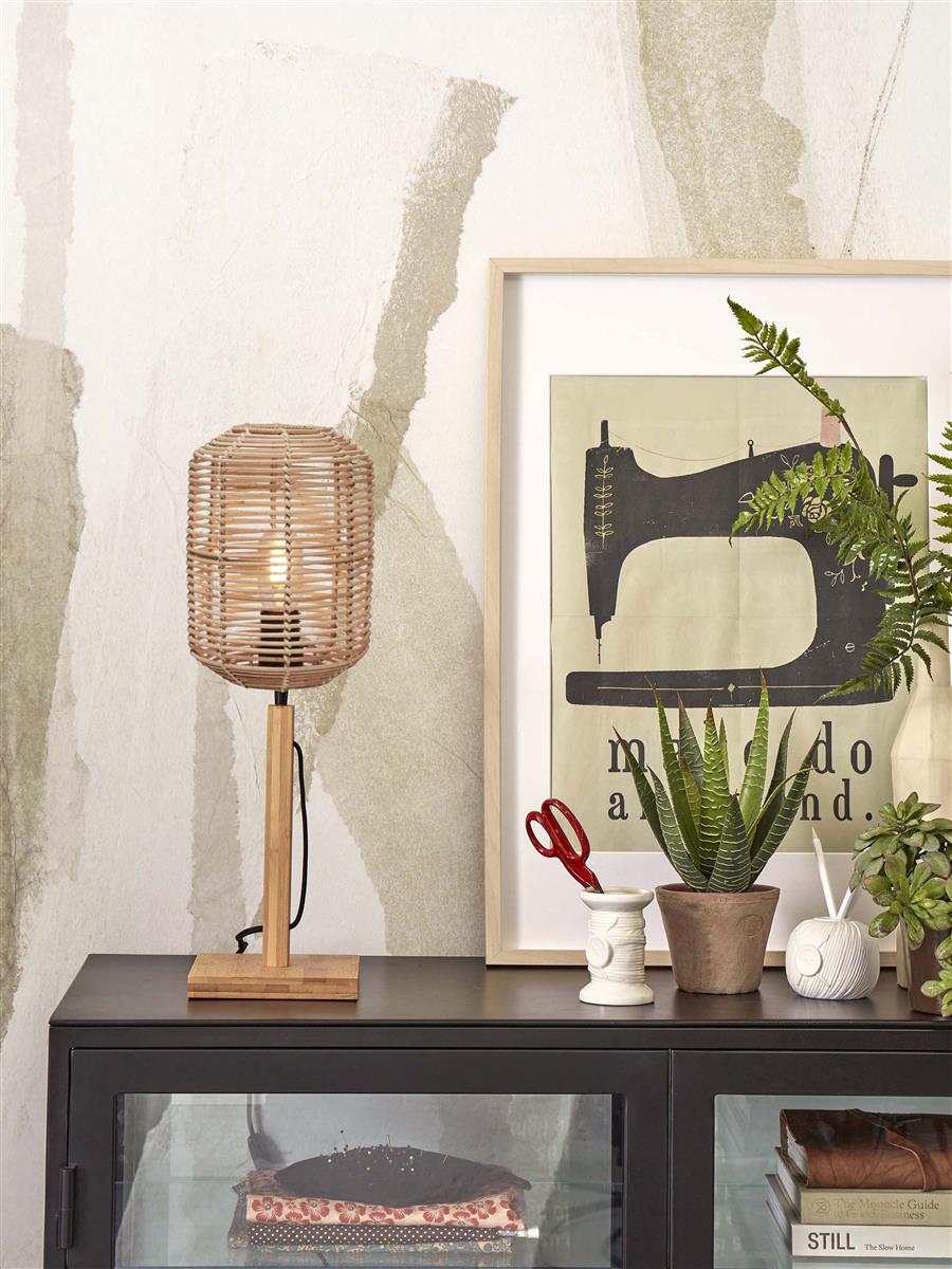 GOOD&MOJO I Tischleuchte I TANAMI I Farbe: Natur I Schirm: Ø18 x 25