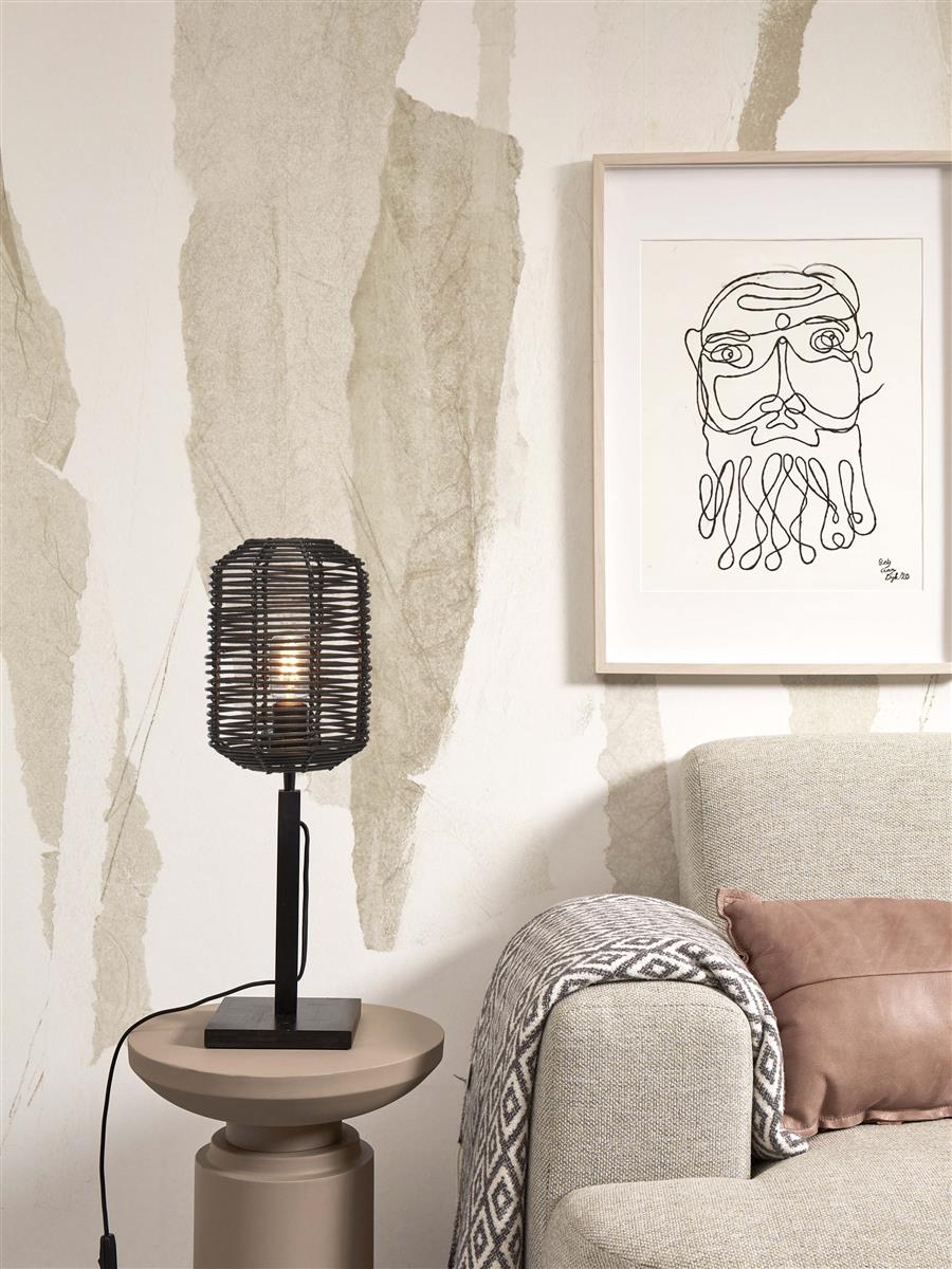 GOOD&MOJO I Tischleuchte I TANAMI I Farbe: Schwarz I Schirm: Ø18 x 25