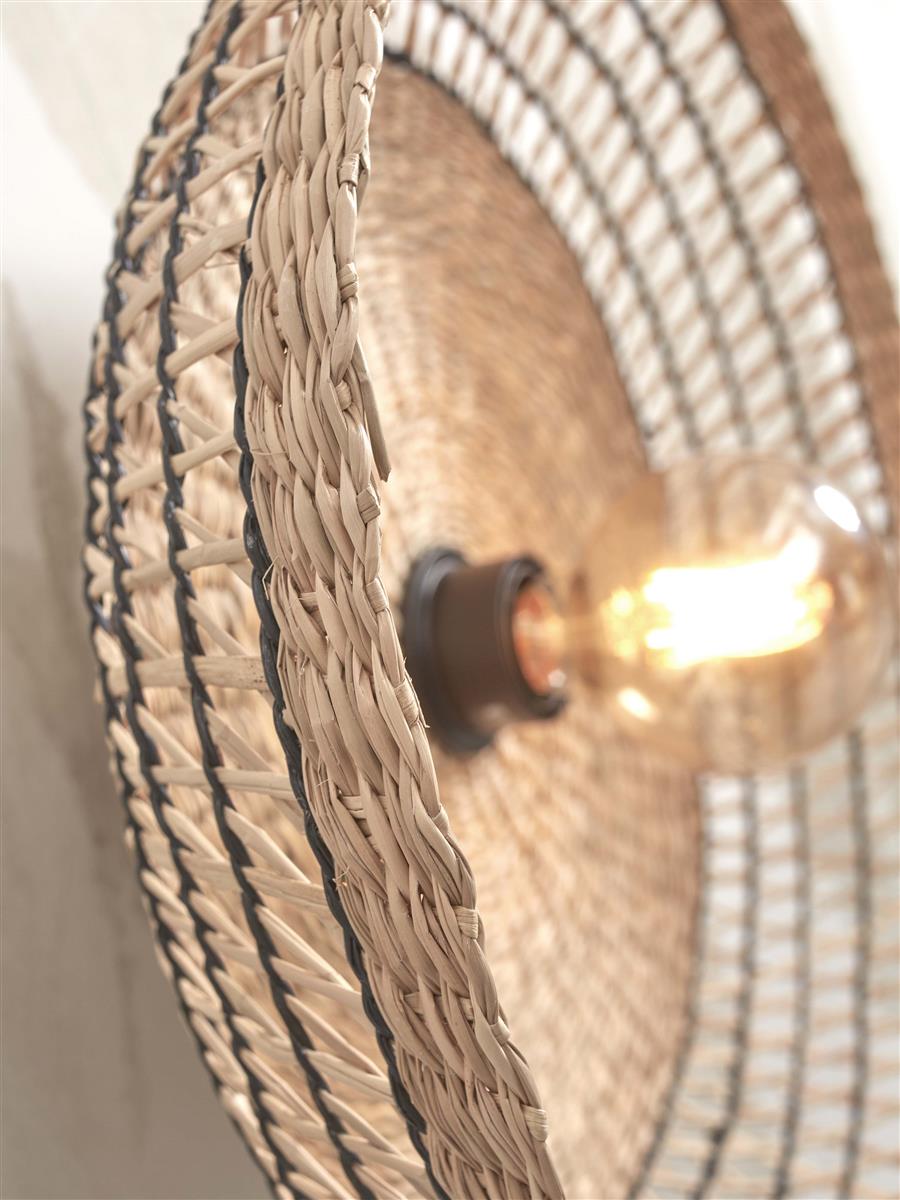 GOOD&MOJO I Wandleuchte I PANTANAL I Farbe: Schwarz I Schirm: Ø45 x 9