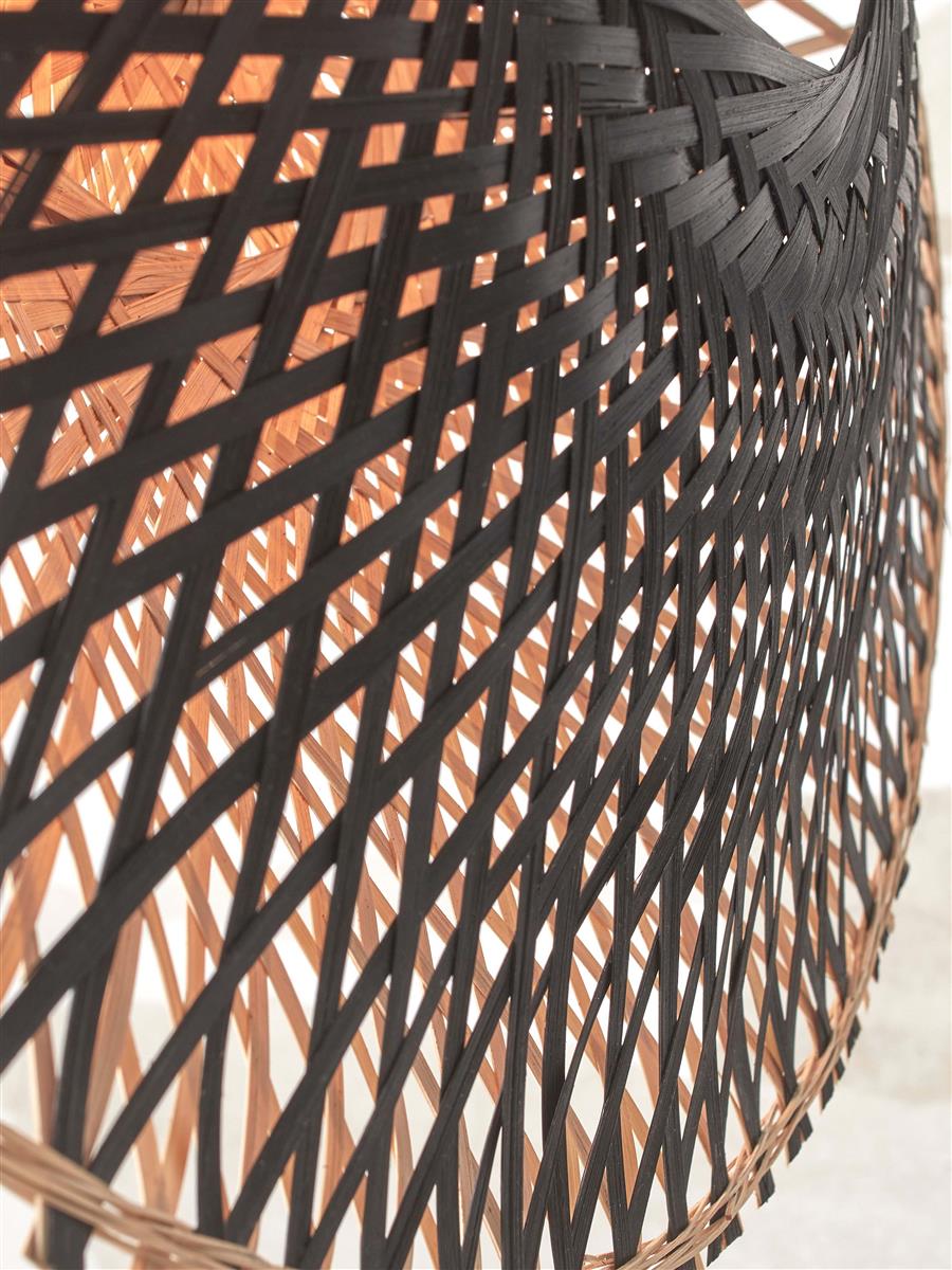 GOOD&MOJO I Wandleuchte I KALIMANTAN I Farbe: Schwarz/Natur I Schirm: Ø62 x 15