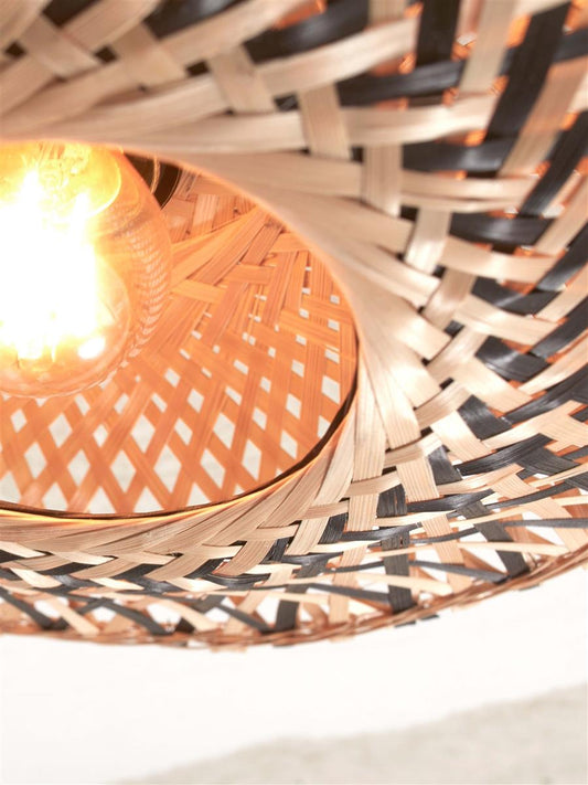 GOOD&MOJO I Deckenleuchte I KALIMANTAN I Farbe: Natur/Schwarz I Schirm: Ø30 x 8