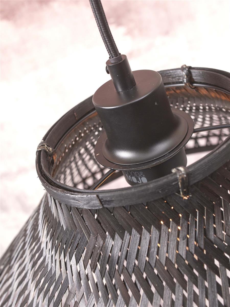 GOOD&MOJO I Hängeleuchte I TAHITI I Farbe: Schwarz I Schirm: Ø45 x 20