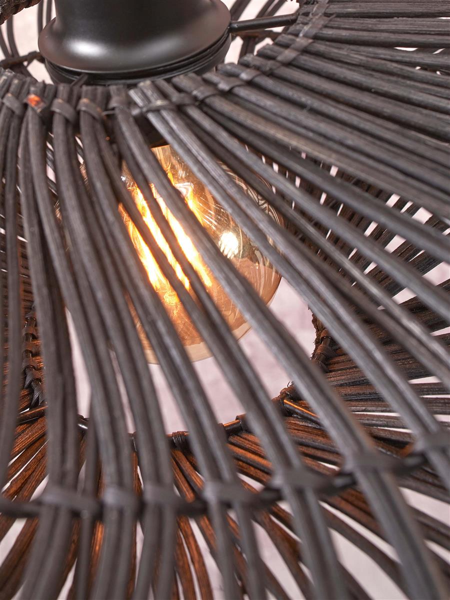 GOOD&MOJO I Deckenleuchte I ZANZIBAR I Farbe: Schwarz I Schirm: Ø55 x 14