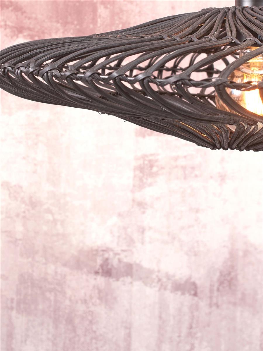 GOOD&MOJO I Deckenleuchte I ZANZIBAR I Farbe: Schwarz I Schirm: Ø55 x 14