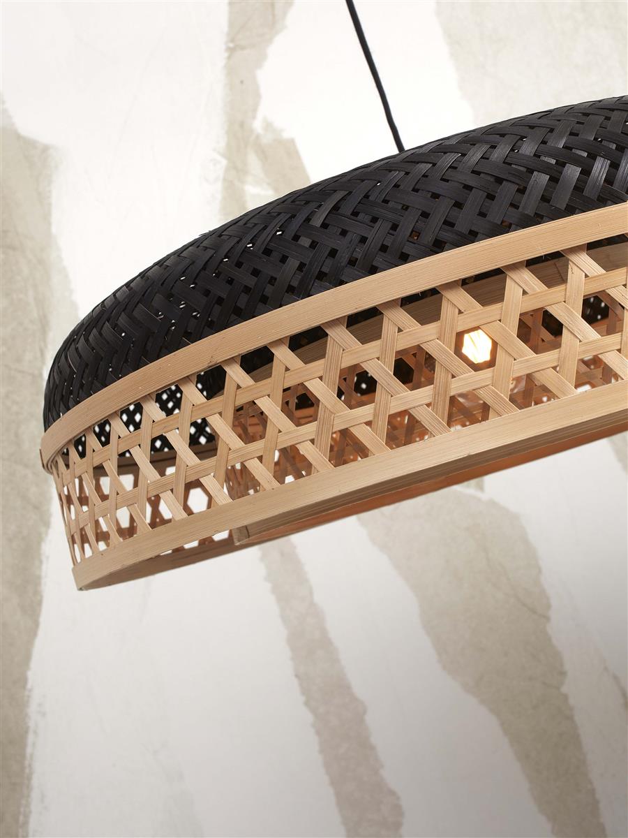 GOOD&MOJO I Hängeleuchte I UBUD I Farbe: Natur/Schwarz I Schirm: Ø60 x 18