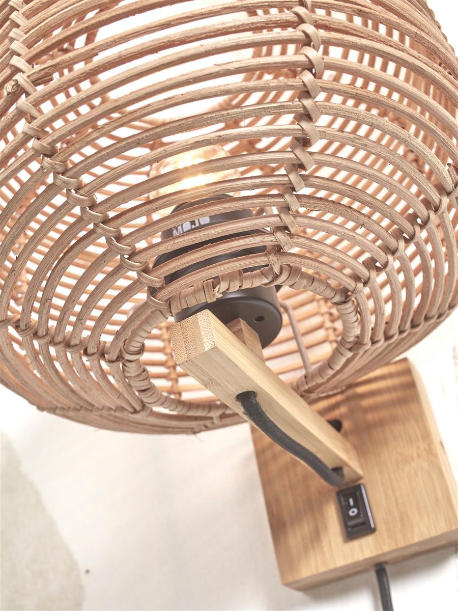 GOOD&MOJO I Wandleuchte I TANAMI I Farbe: Natur I Schirm: Ø25 x 20