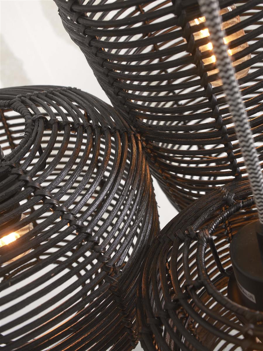 GOOD&MOJO I Hängeleuchte I TANAMI I Farbe: Schwarz I Schirm: Ø18 x 25, Ø25 x 20, Ø 18 x 35