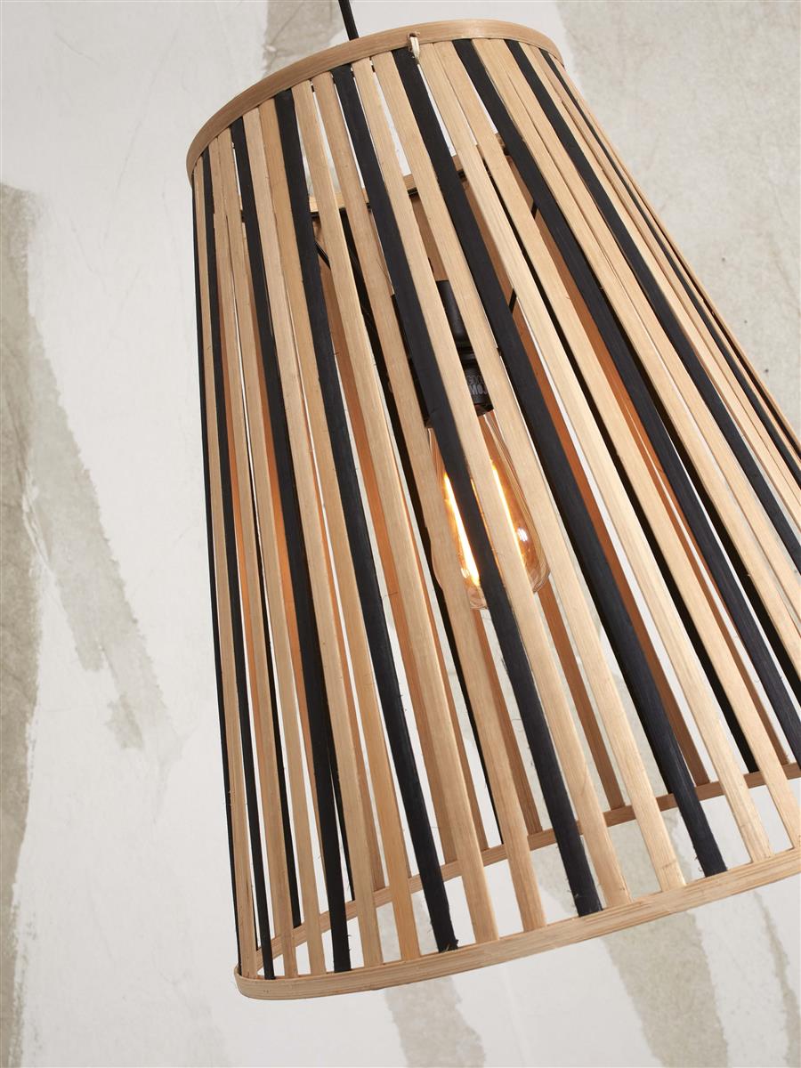 GOOD&MOJO I Hängeleuchte I MERAPI I Farbe: Natur/Schwarz I Schirm: Ø40 x 42