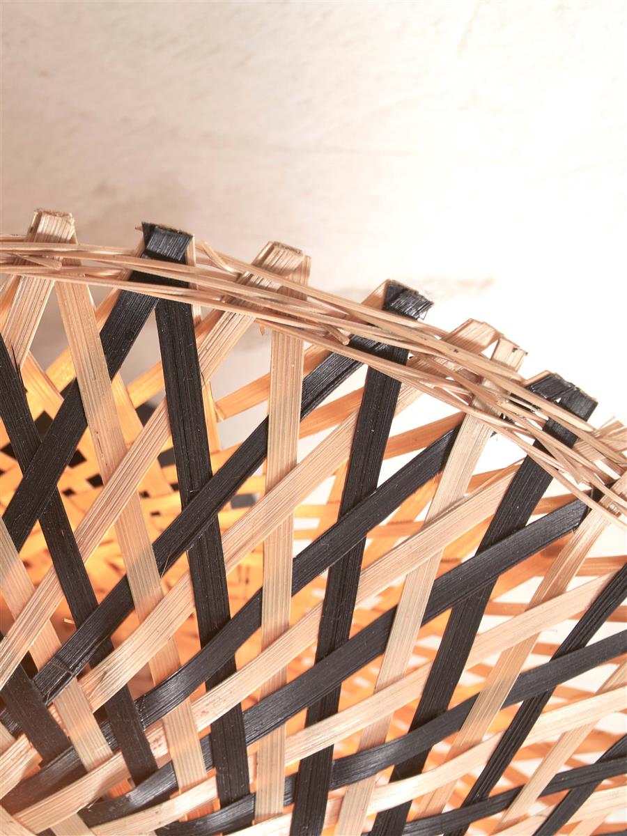 GOOD&MOJO I Deckenleuchte I KALIMANTAN I Farbe: Natur/Schwarz I Schirm: Ø30 x 8