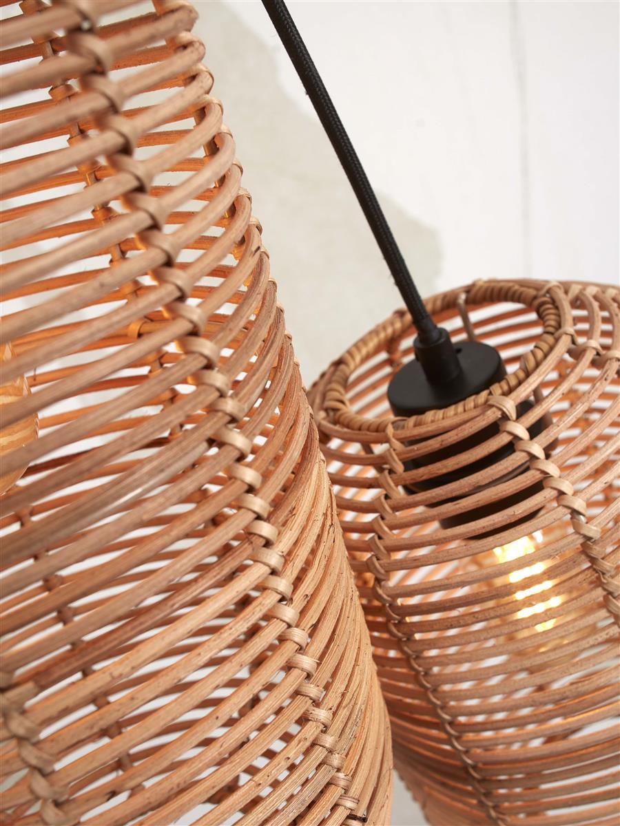 GOOD&MOJO I Hängeleuchte I TANAMI I Farbe: Natur I Schirm: Ø18 x 25, Ø25 x 20, Ø 18 x 35