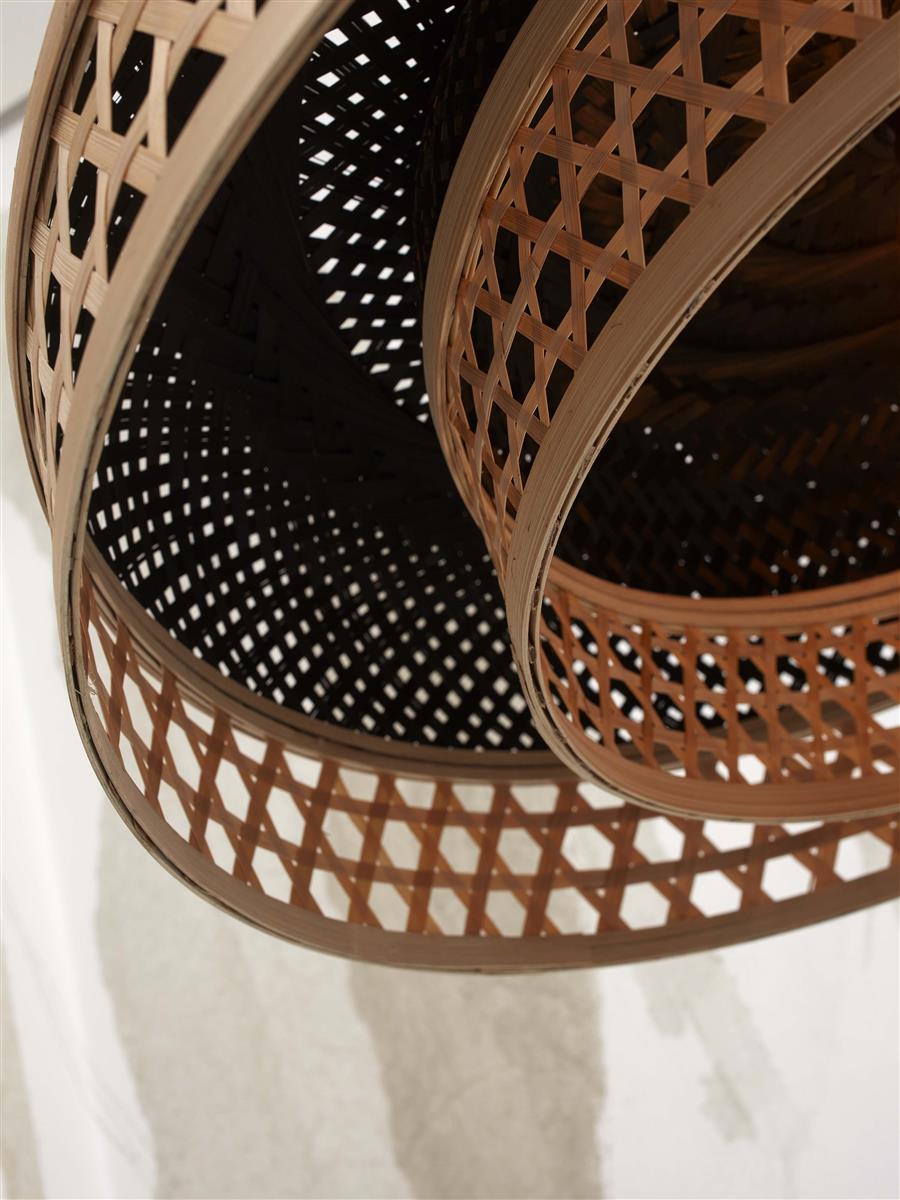 GOOD&MOJO I Hängeleuchte I UBUD I Farbe: Natur/Schwarz I Schirm: Ø60 x 18