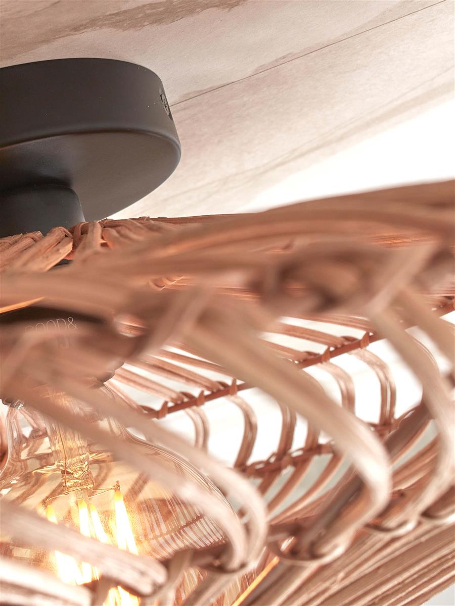 GOOD&MOJO I Deckenleuchte I ZANZIBAR I Farbe: Natur I Schirm: Ø40 x 12