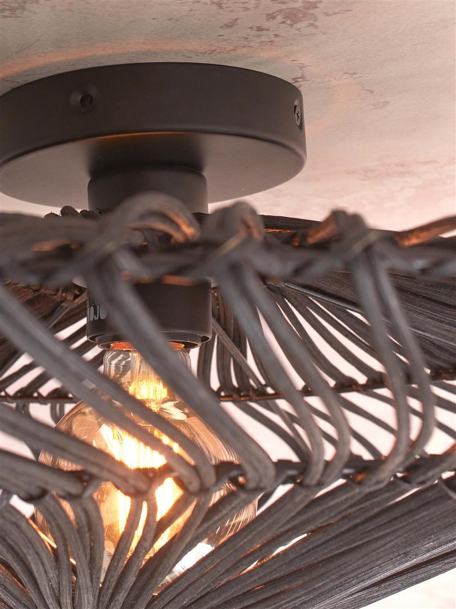 GOOD&MOJO I Deckenleuchte I ZANZIBAR I Farbe: Schwarz I Schirm: Ø55 x 14