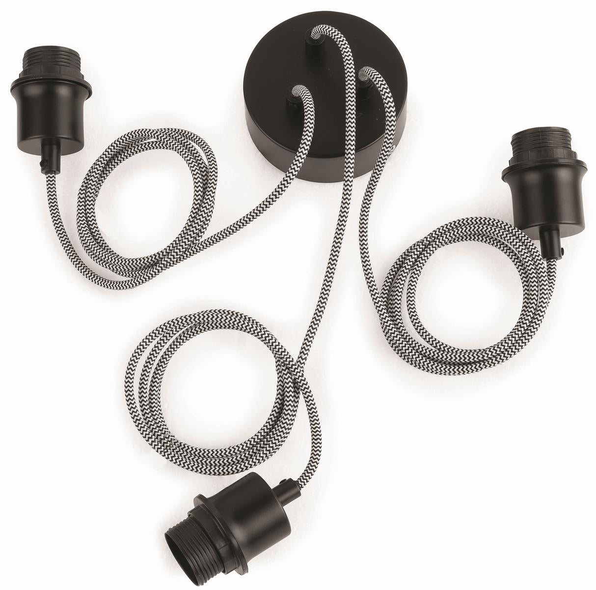 GOOD&MOJO I Hängeleuchte I TANAMI I Farbe: Schwarz I Schirm: Ø18 x 25, Ø25 x 20, Ø 18 x 35