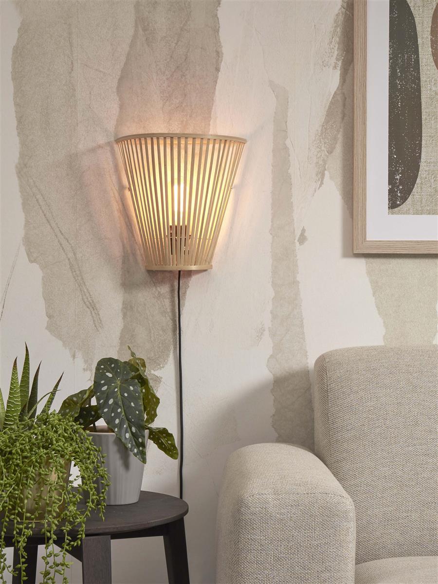 GOOD&MOJO I Wandleuchte I MERAPI I Farbe: Natur I Schirm: Ø30 x 30