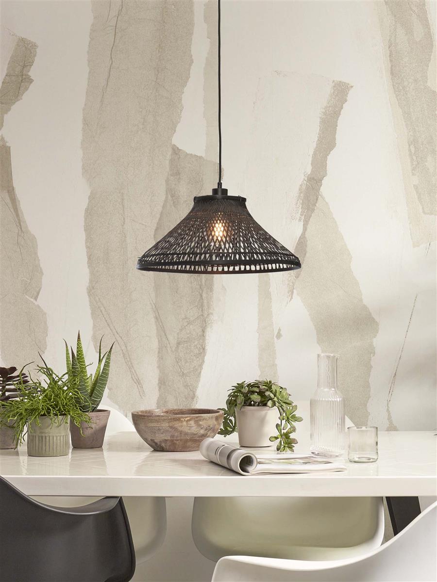 GOOD&MOJO I Hängeleuchte I TAHITI I Farbe: Schwarz I Schirm: Ø45 x 20