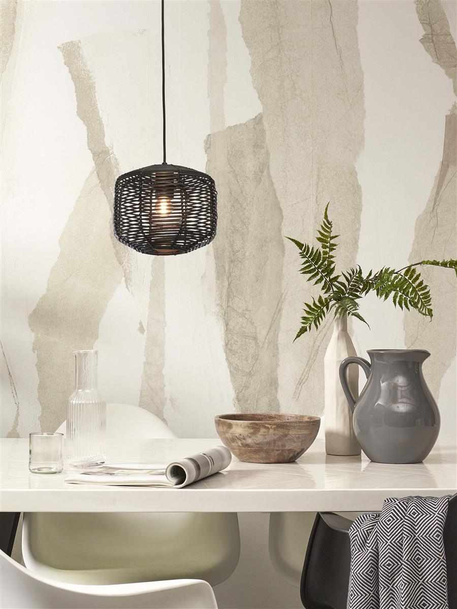 GOOD&MOJO I Hängeleuchte I TANAMI I Farbe: Schwarz I Schirm: Ø25 x 20