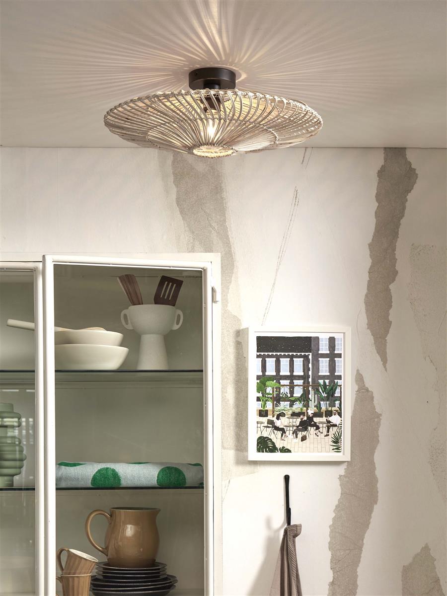 GOOD&MOJO I Deckenleuchte I ZANZIBAR I Farbe: Weiß I Schirm: Ø55 x 14