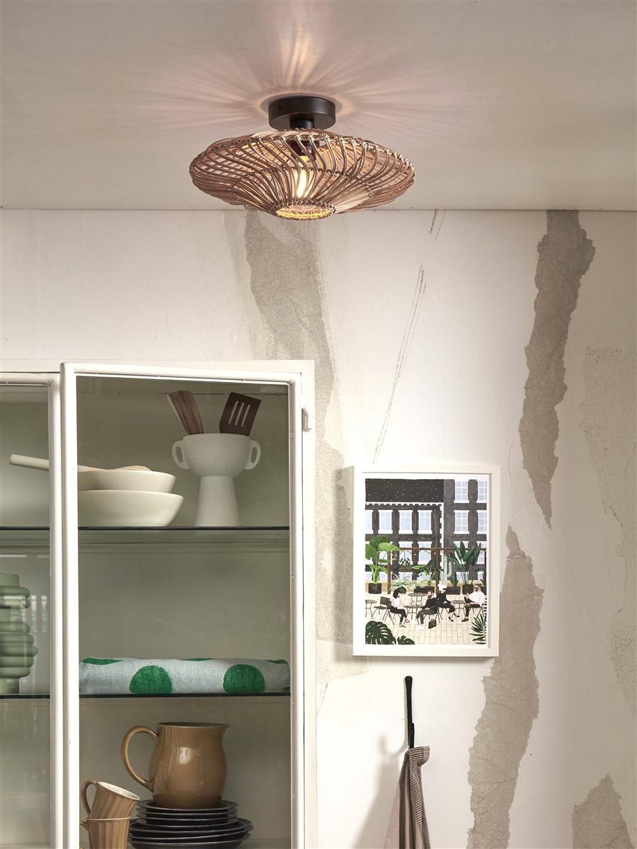 GOOD&MOJO I Deckenleuchte I ZANZIBAR I Farbe: Natur I Schirm: Ø40 x 12