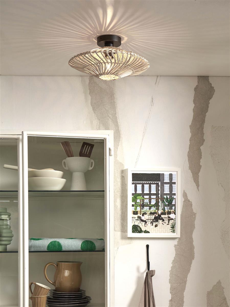 GOOD&MOJO I Deckenleuchte I ZANZIBAR I Farbe: Weiß I Schirm: Ø40 x 12