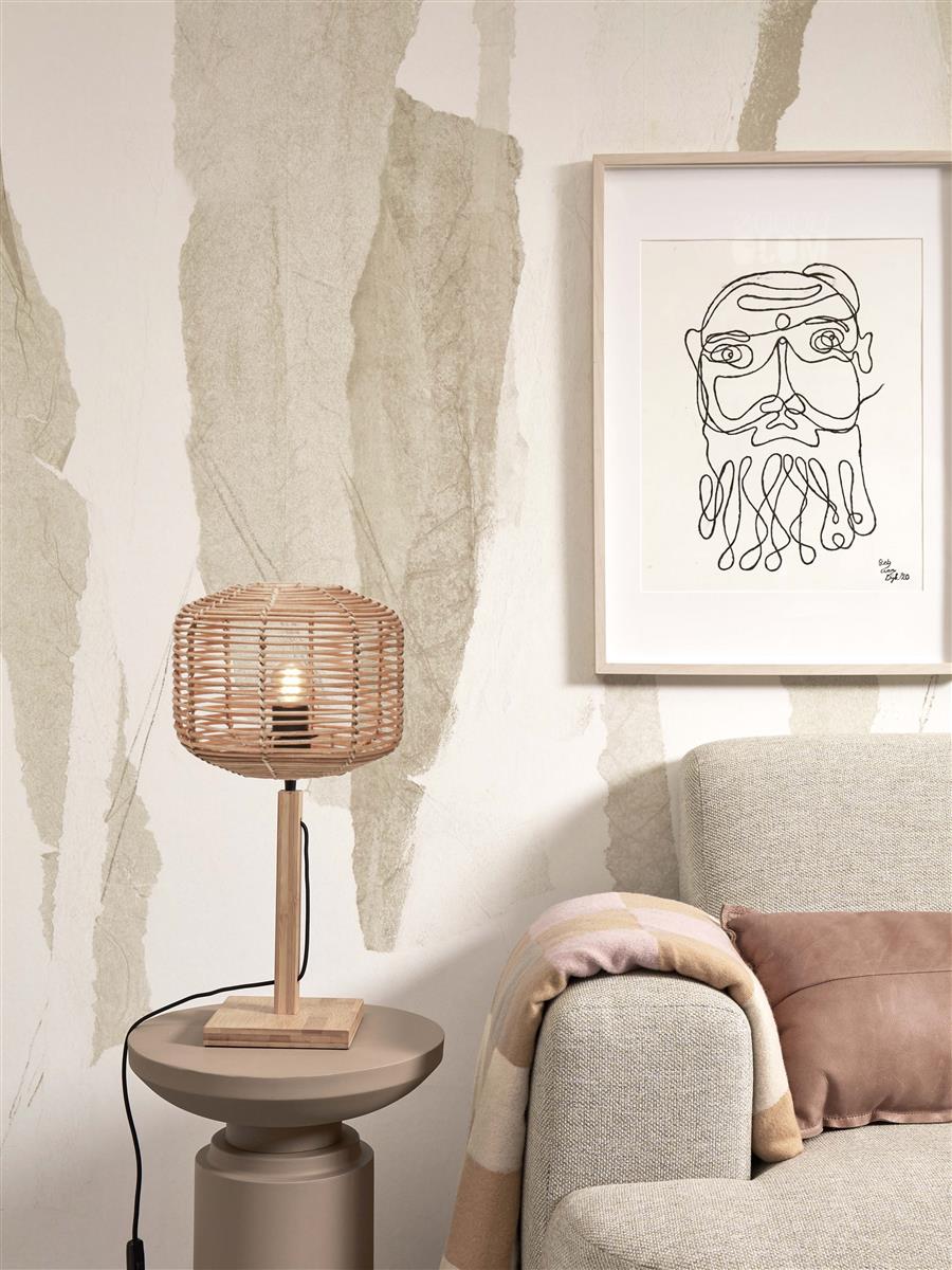 GOOD&MOJO I Tischleuchte I TANAMI I Farbe: Natur I Schirm: Ø25 x 20