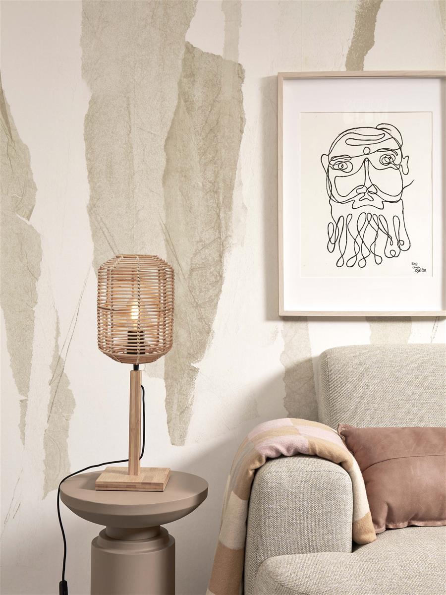 GOOD&MOJO I Tischleuchte I TANAMI I Farbe: Natur I Schirm: Ø18 x 25