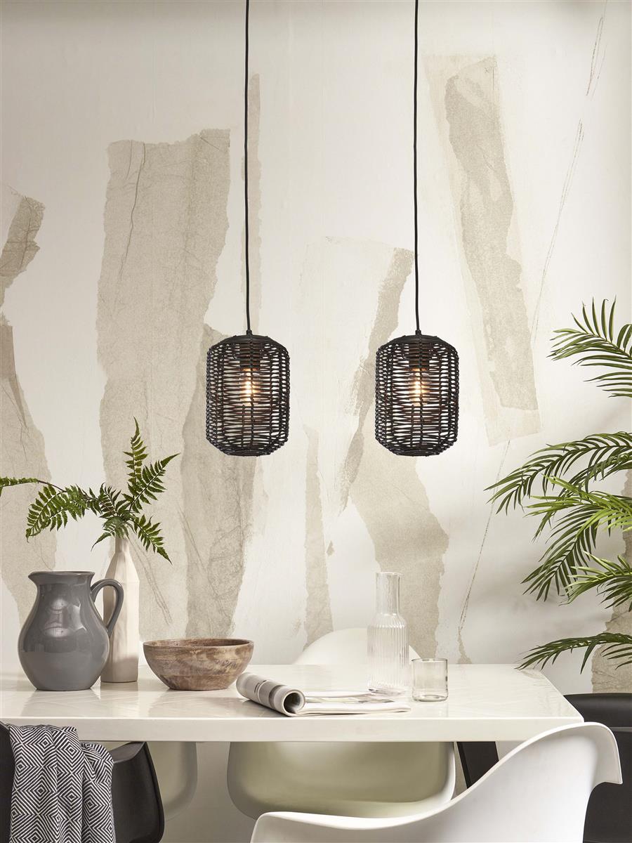 GOOD&MOJO I Hängeleuchte I TANAMI I Farbe: Schwarz I Schirm: Ø18 x 25