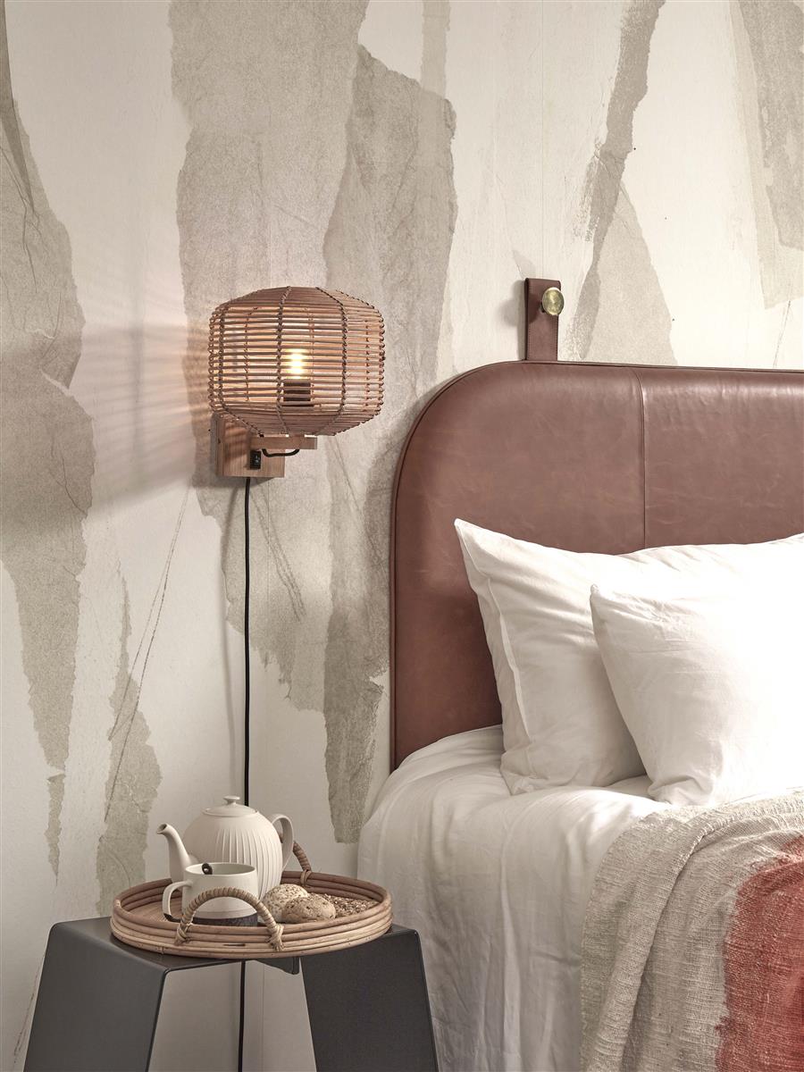 GOOD&MOJO I Wandleuchte I TANAMI I Farbe: Natur I Schirm: Ø25 x 20