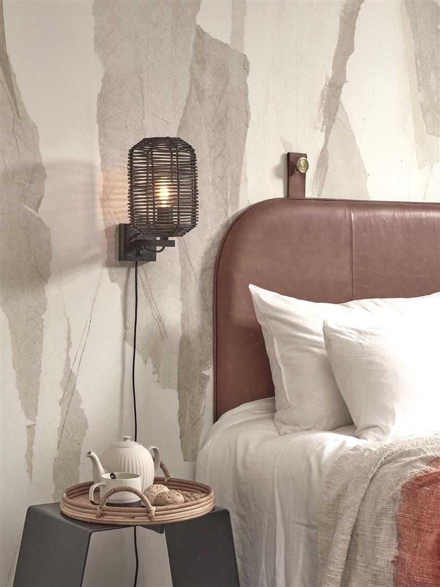 GOOD&MOJO I Wandleuchte I TANAMI I Farbe: Schwarz I Schirm: Ø18 x 25