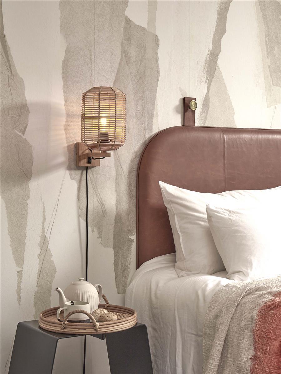 GOOD&MOJO I Wandleuchte I TANAMI I Farbe: Natur I Schirm: Ø18 x 25