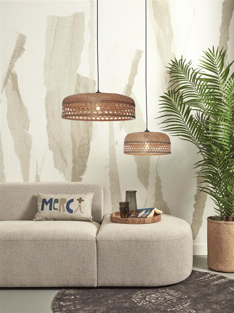 GOOD&MOJO I Hängeleuchte I UBUD I Farbe: Natur I Schirm: Ø60 x 18