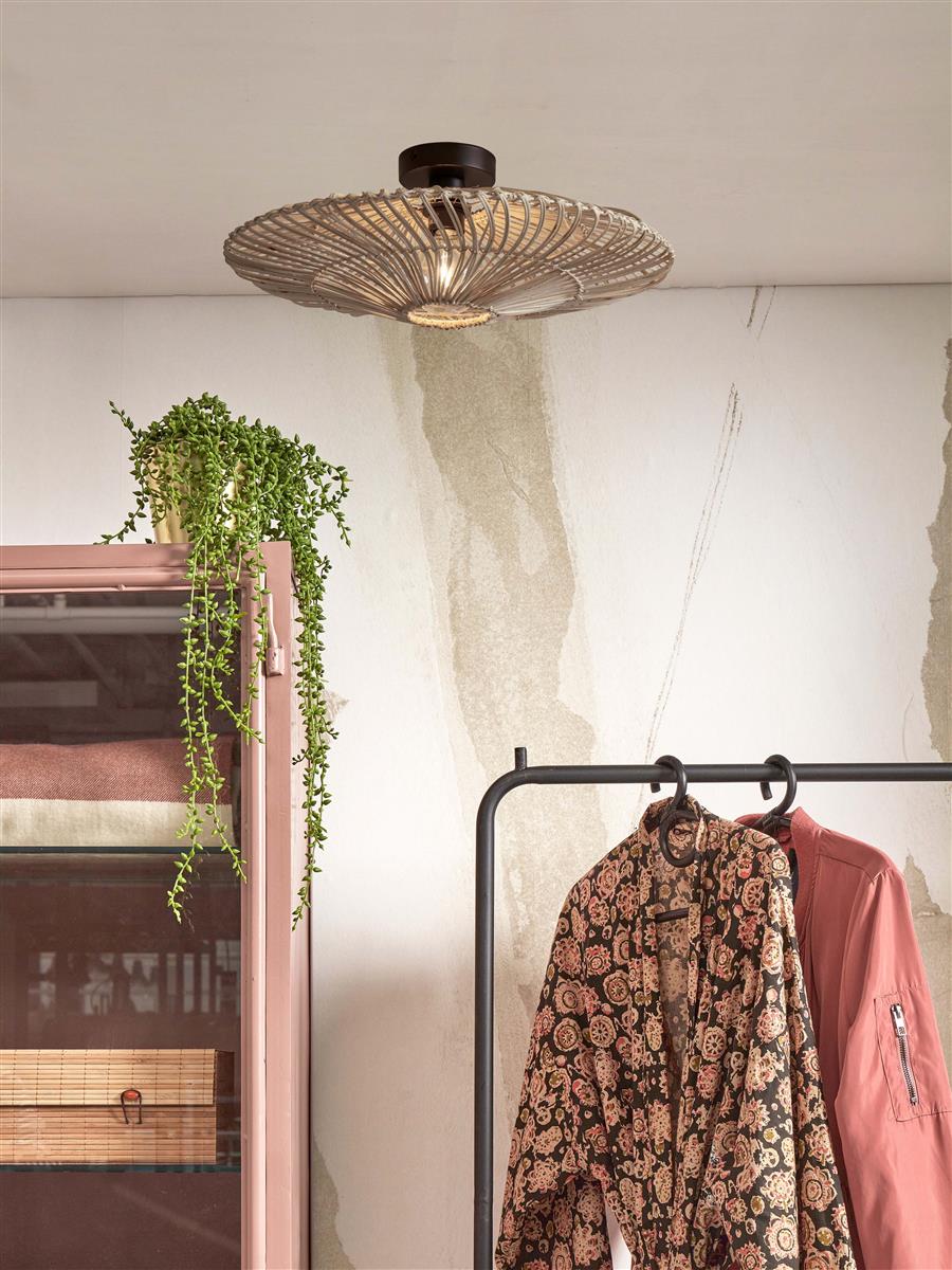 GOOD&MOJO I Deckenleuchte I ZANZIBAR I Farbe: Weiß I Schirm: Ø55 x 14