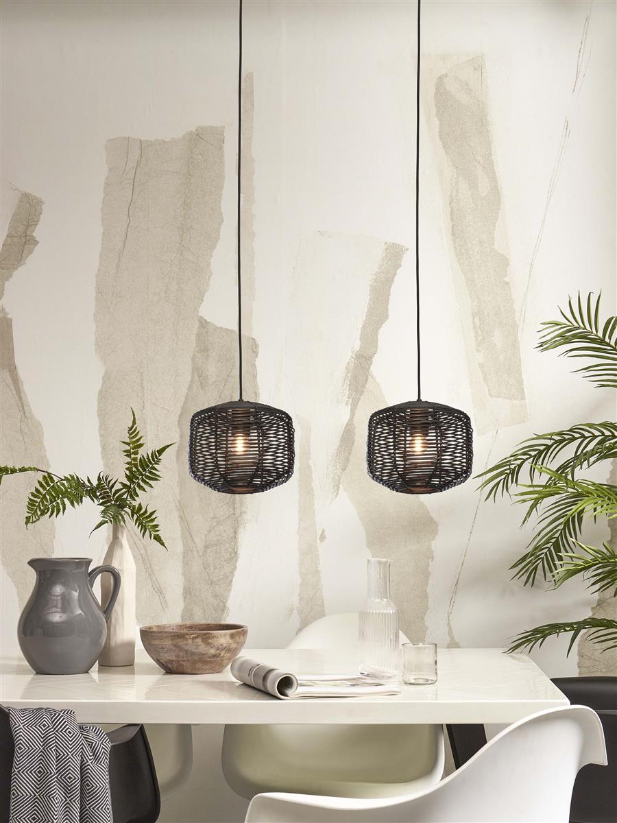 GOOD&MOJO I Hängeleuchte I TANAMI I Farbe: Schwarz I Schirm: Ø25 x 20