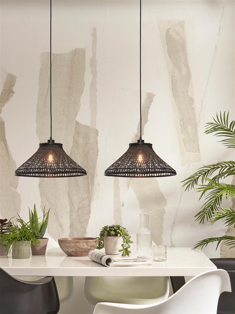 GOOD&MOJO I Hängeleuchte I TAHITI I Farbe: Schwarz I Schirm: Ø45 x 20