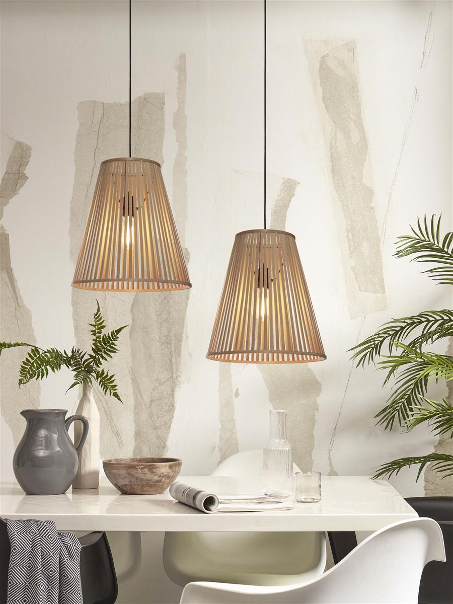 GOOD&MOJO I Hängeleuchte I MERAPI I Farbe: Natur I Schirm: Ø40 x 42