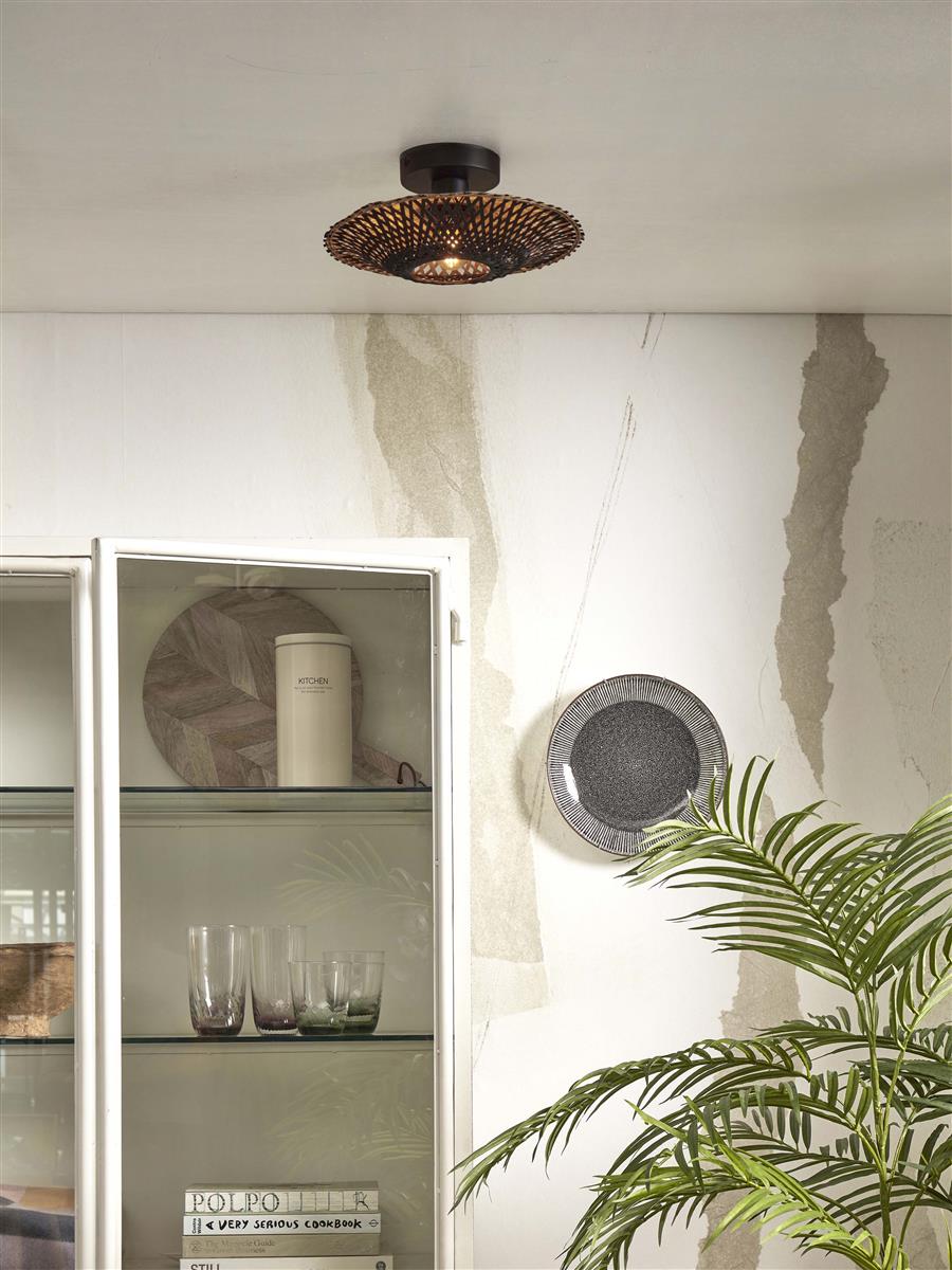 GOOD&MOJO I Deckenleuchte I KALIMANTAN I Farbe: Schwarz I Schirm: Ø30 x 8