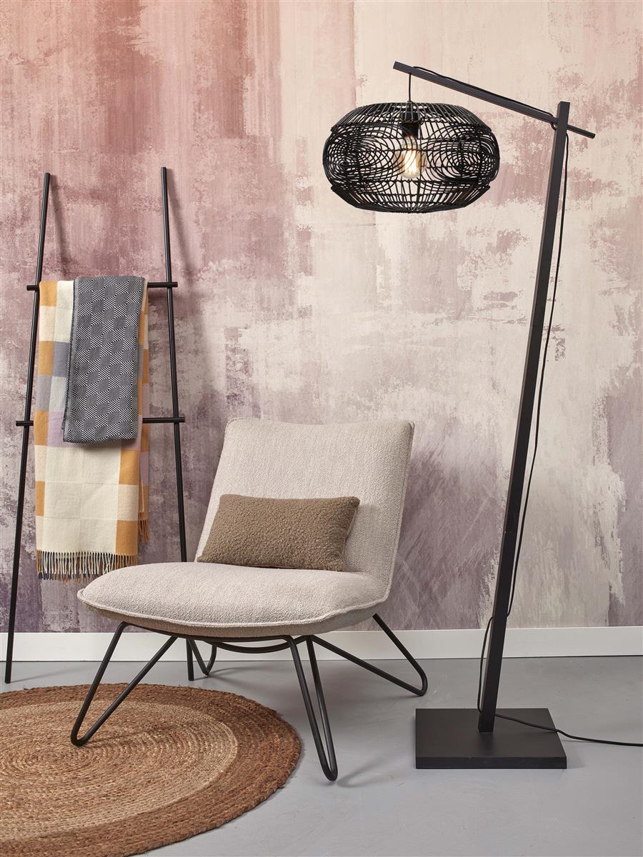 GOOD&MOJO I Stehleuchte I MADEIRA I Farbe: Schwarz I Schirm: Ø48 x 30