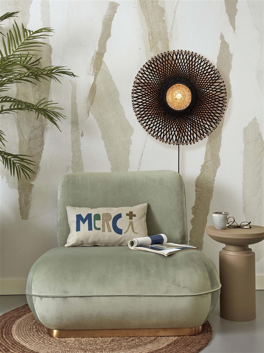 GOOD&MOJO I Wandleuchte I KALIMANTAN I Farbe: Schwarz/Natur I Schirm: Ø62 x 15