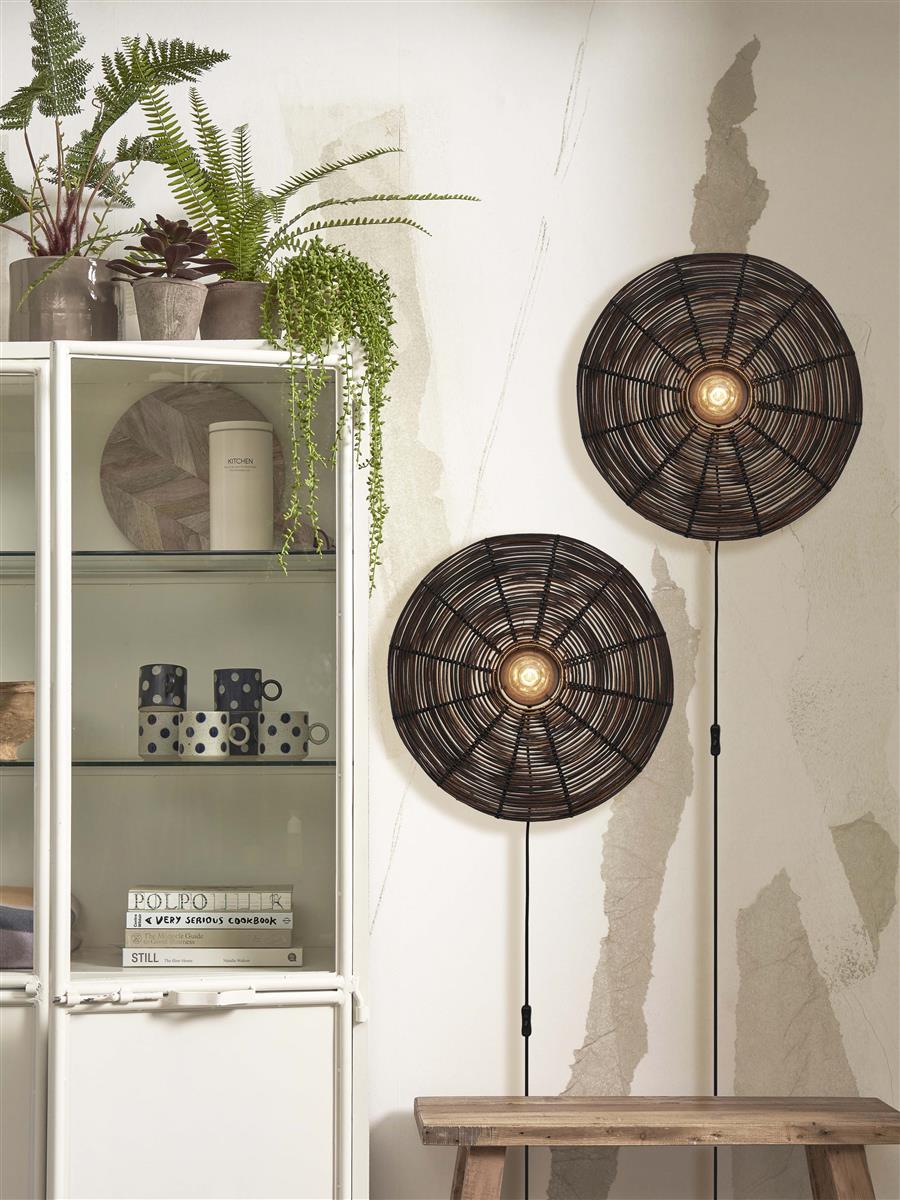 GOOD&MOJO I Wandleuchte I TANAMI I Farbe: Schwarz I Schirm: Ø55 x 14