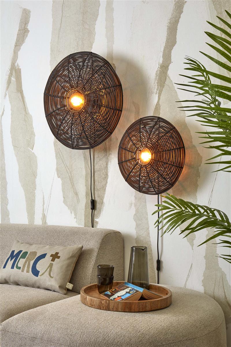 GOOD&MOJO I Wandleuchte I TANAMI I Farbe: Schwarz I Schirm: Ø40 x 10