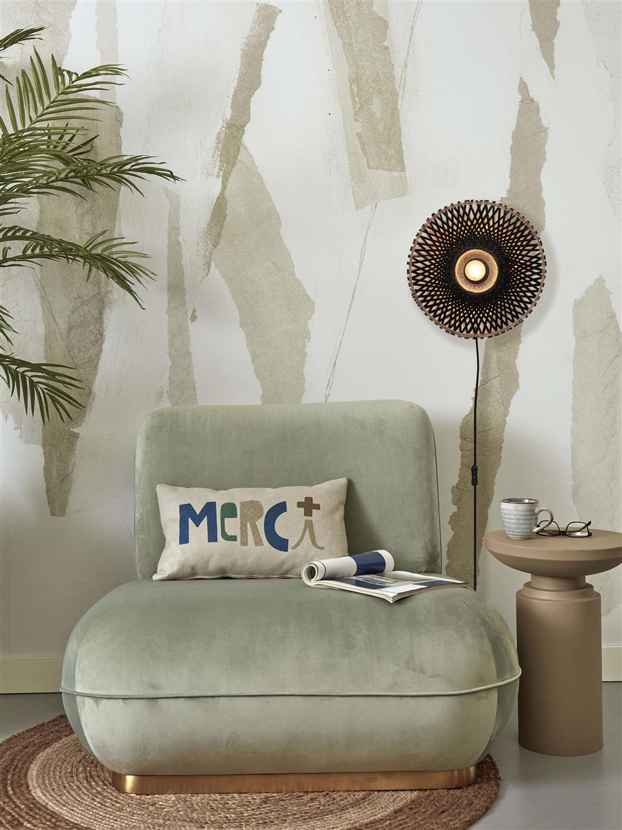 GOOD&MOJO I Wandleuchte I KALIMANTAN I Farbe: Schwarz I Schirm: Ø30 x 8