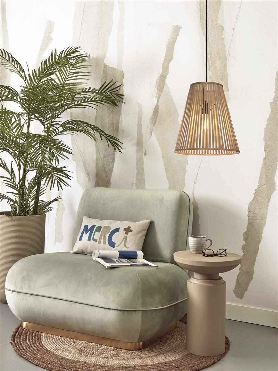 GOOD&MOJO I Hängeleuchte I MERAPI I Farbe: Natur I Schirm: Ø40 x 42