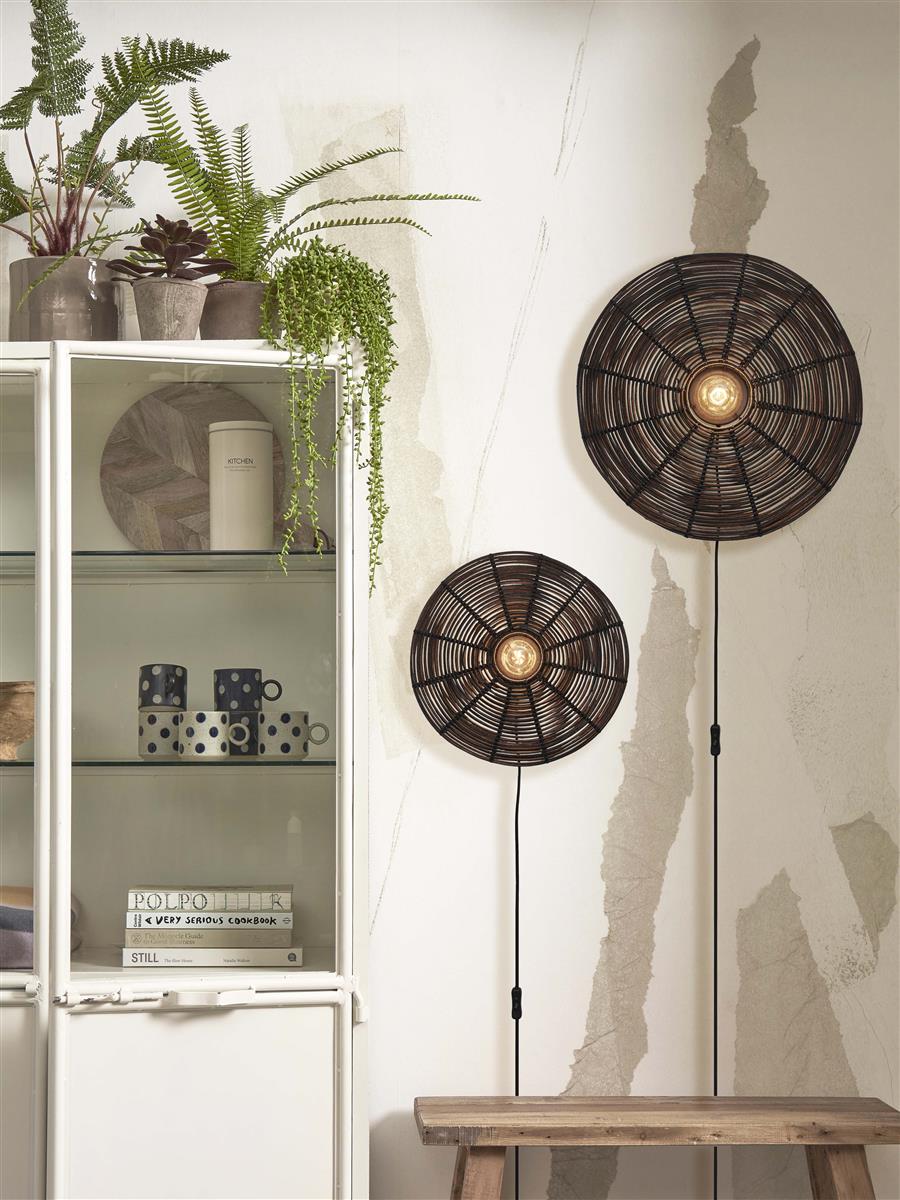 GOOD&MOJO I Wandleuchte I TANAMI I Farbe: Schwarz I Schirm: Ø40 x 10