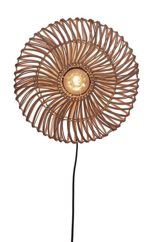 GOOD&MOJO I Wandleuchte I ZANZIBAR I Farbe: Natur I Schirm: Ø40 x 12